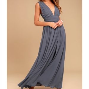 NEVER WORN Lulus Denim Blue Maxi Dress